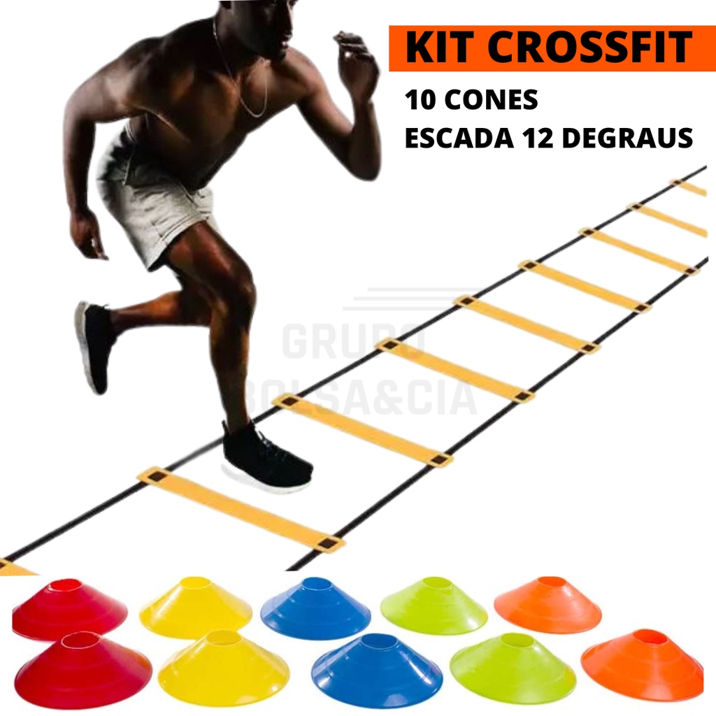 Kit Agilidade Funcional Cones De Treinamento Escada Fitness