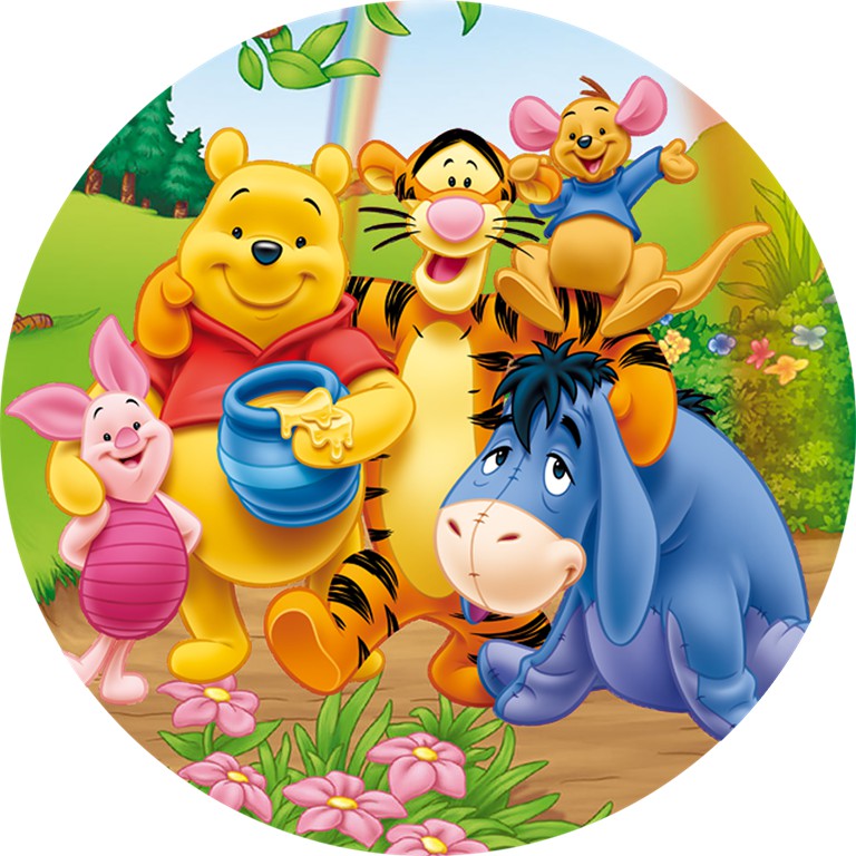 Painel Redondo Festa Decoração Infantil Sublimado Urso Ursinho Pooh 1,50x1,50