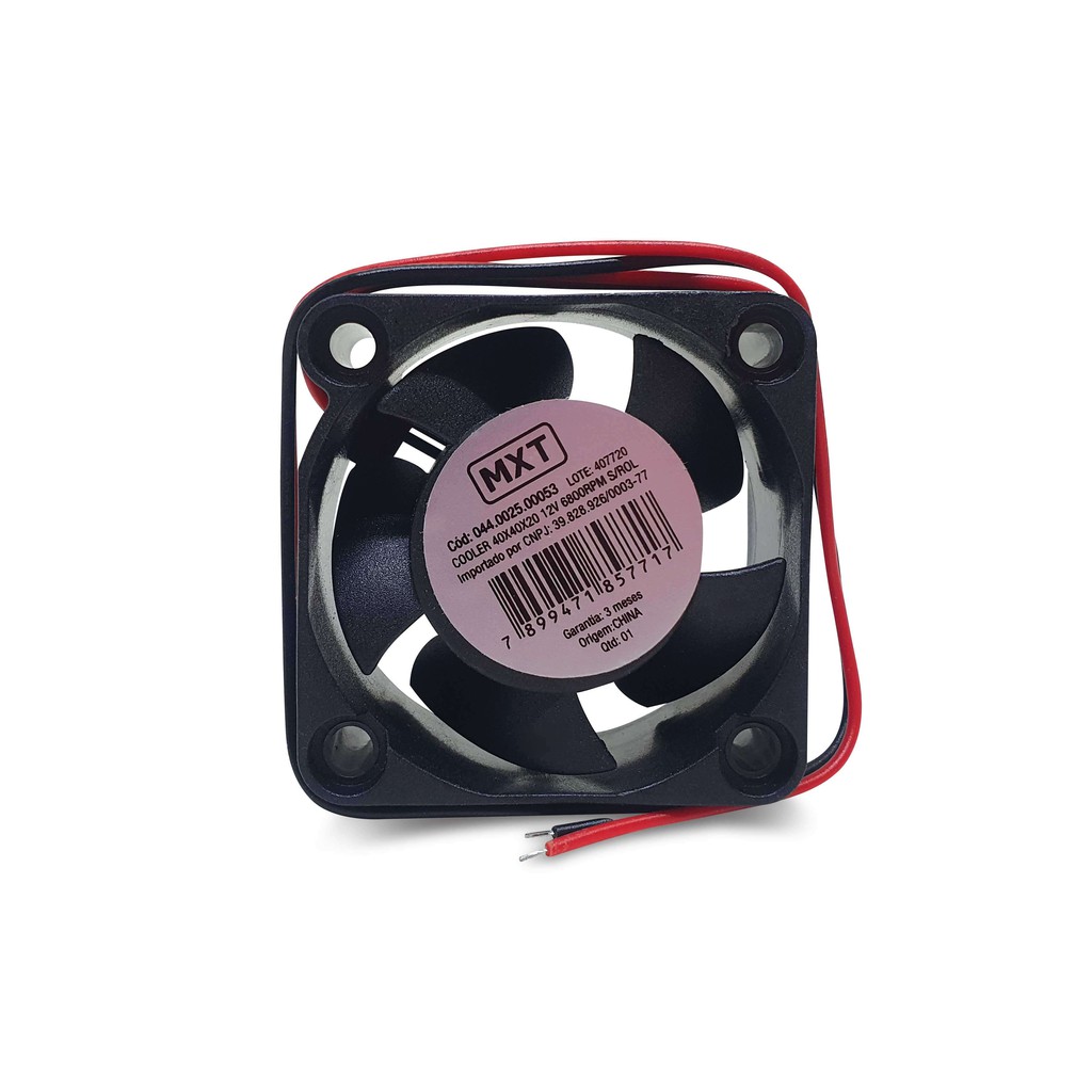 Ventoinha / Cooler Para Chocadeira. 40x40x20mm 6800 Rpm 12v