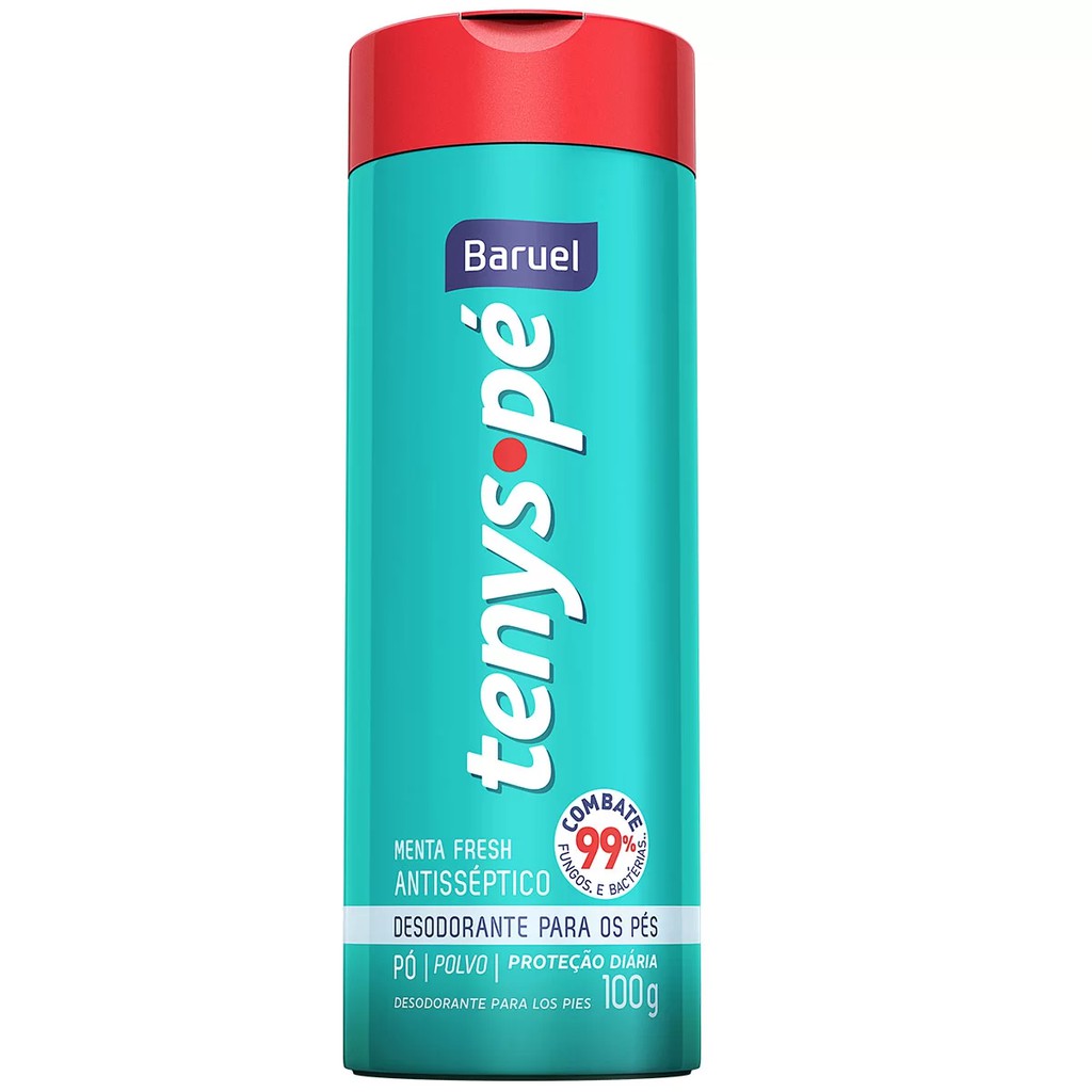 Talco Tenys-pé Antisséptico Baruel Pó Menta Fresh 100g Original