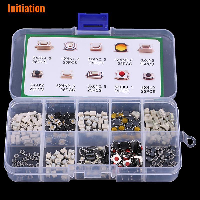 Iniciação > 250pçs 10 Tipos Microswitch Botão Touch Botão Interruptor Tátil Para Chaves Do Carro