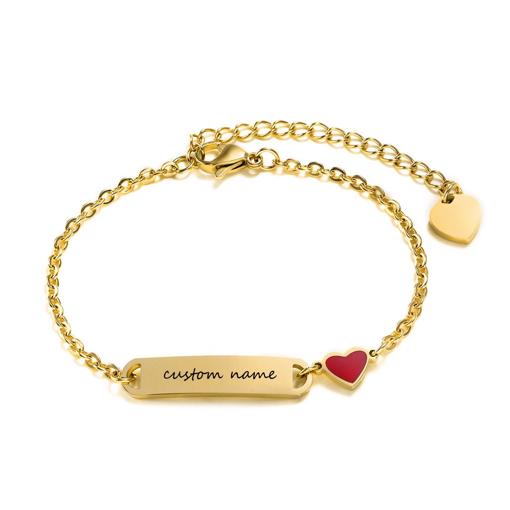 Vnox Pulseira Com Pingente De Coração Banhado Em Aço Inoxidável/Bijuteria Elegante Feminina em Oferta na Shopee