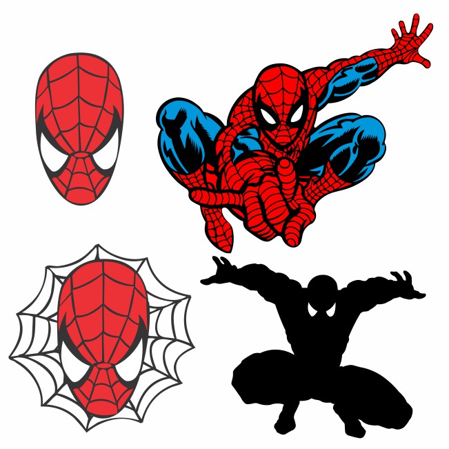 Homem Aranha Adesivo Para Decoração Kit C/4Un. Spider-Man De Carro Paredes Caminhão Barco Moto Balcão Vitrines