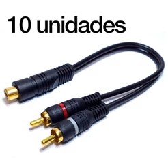 Kit 10 Cabo Rca Y 2 Macho Para 1 Fêmea