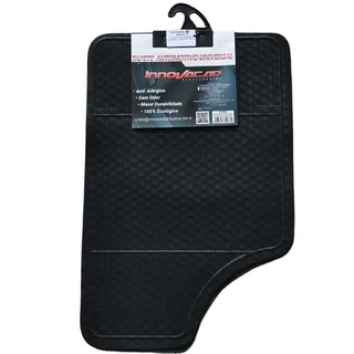 Jogo 4 Peças Tapete Carro Automotivo Policloreto Vanila PVC Preto Universal