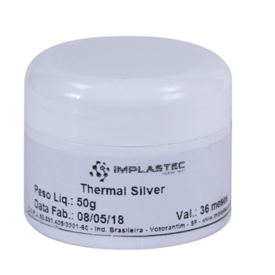 Pasta térmica IMPLASTEC THERMAL SILVER para processador PC Computador gamer PS4 PS3 POTE COM 50G