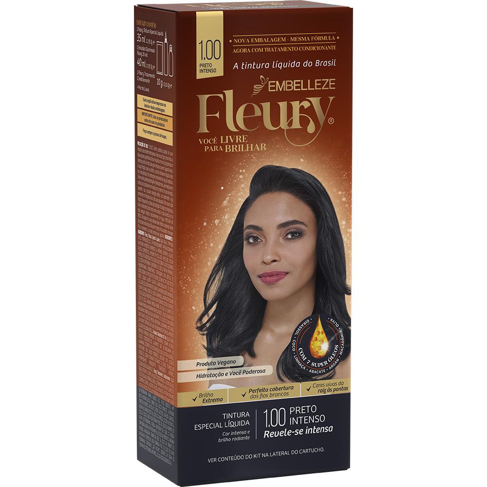 Tinta para Cabelo Fleury Estrela Intensa Preto Intenso 1.00