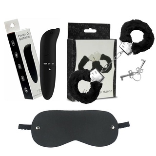 KIT Fetiche: Vibrador Ponto G + Algema Sexual + Venda - SEX SHOP