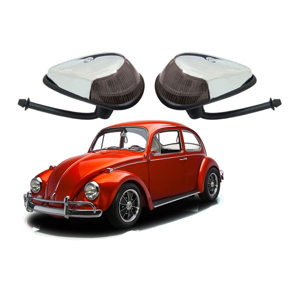 PAR DE LANTERNA DIANTEIRA VW 1300/1500 COM CAPA CROMADA FUME