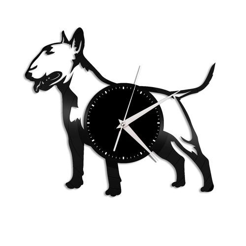 Bull Terrier - Relógio Disco De Vinil Decoração