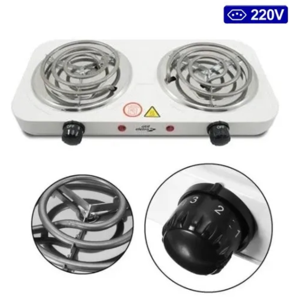 Fogão Fogareiro Elétrico 2 Bocas 220v, Útil Eletro 1000w - Super Oferta
