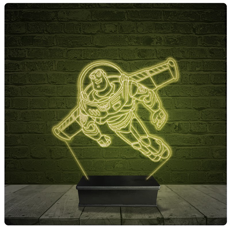 Led Luminária Acrílico Abajur - Buzz Lightyear Toy Story