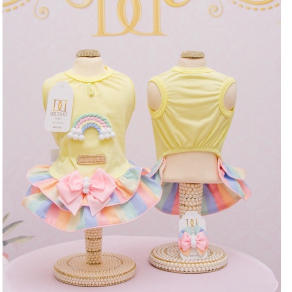 Roupa pet/Vestido Pet Arco Iris - Dudog - Roupa Animal de estimação - Cachorro e Gato