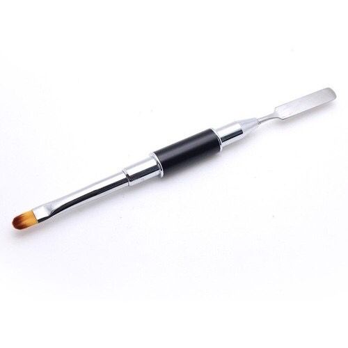Pincel De Unhas 2 em 1 Espátula E Aplicador Pincel Língua de Gato Nail Designer