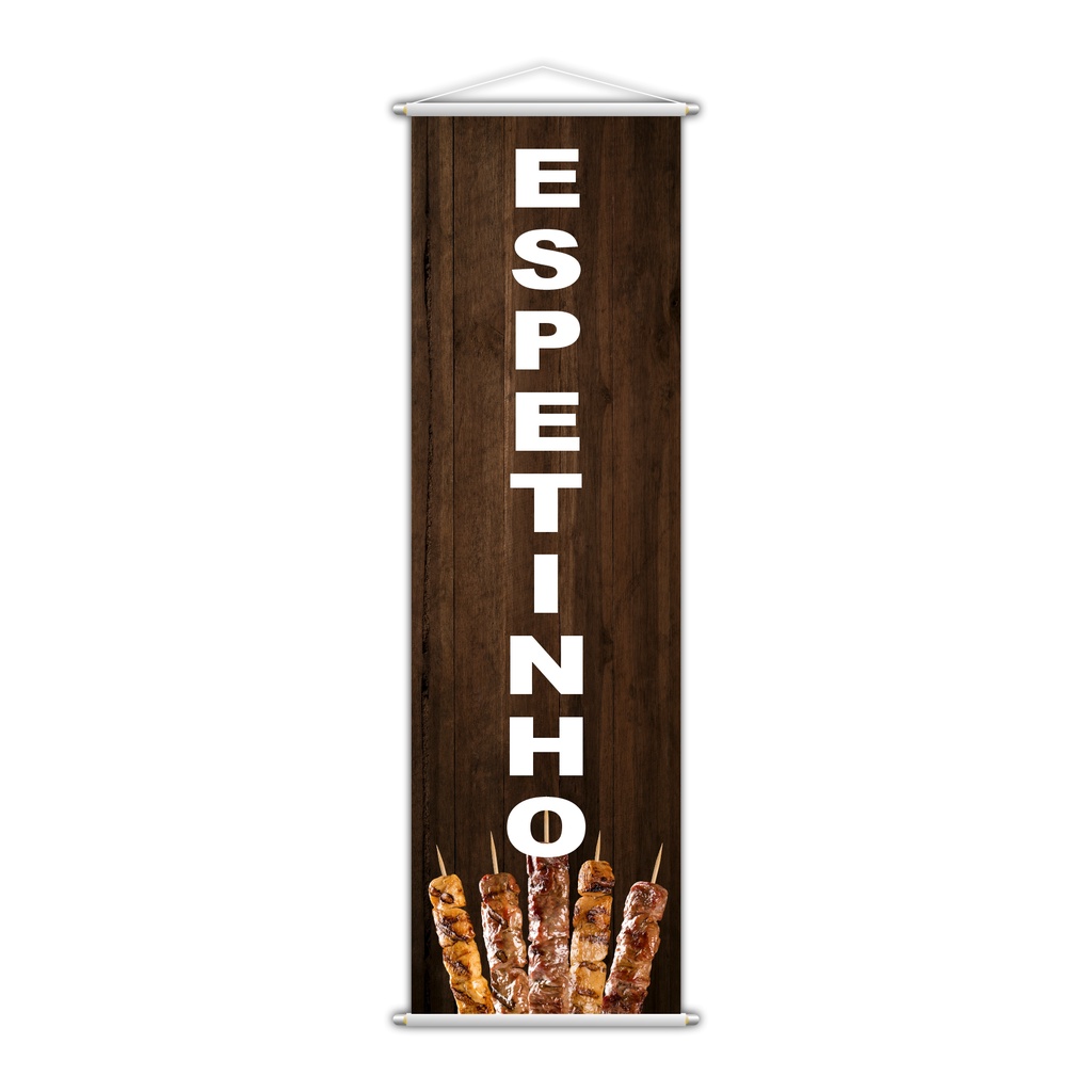 Banner Espetinho Churrasquinho Banca Serviço Lona 100x30cm