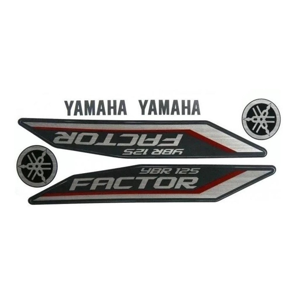 Kit Adesivos Faixas Yamaha Ybr Factor 125 2012 2013 Vermelha Jogo Adesivo