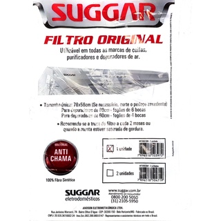 Filtro Manta Depurador Suggar | 78x58cm Original (Unitario)