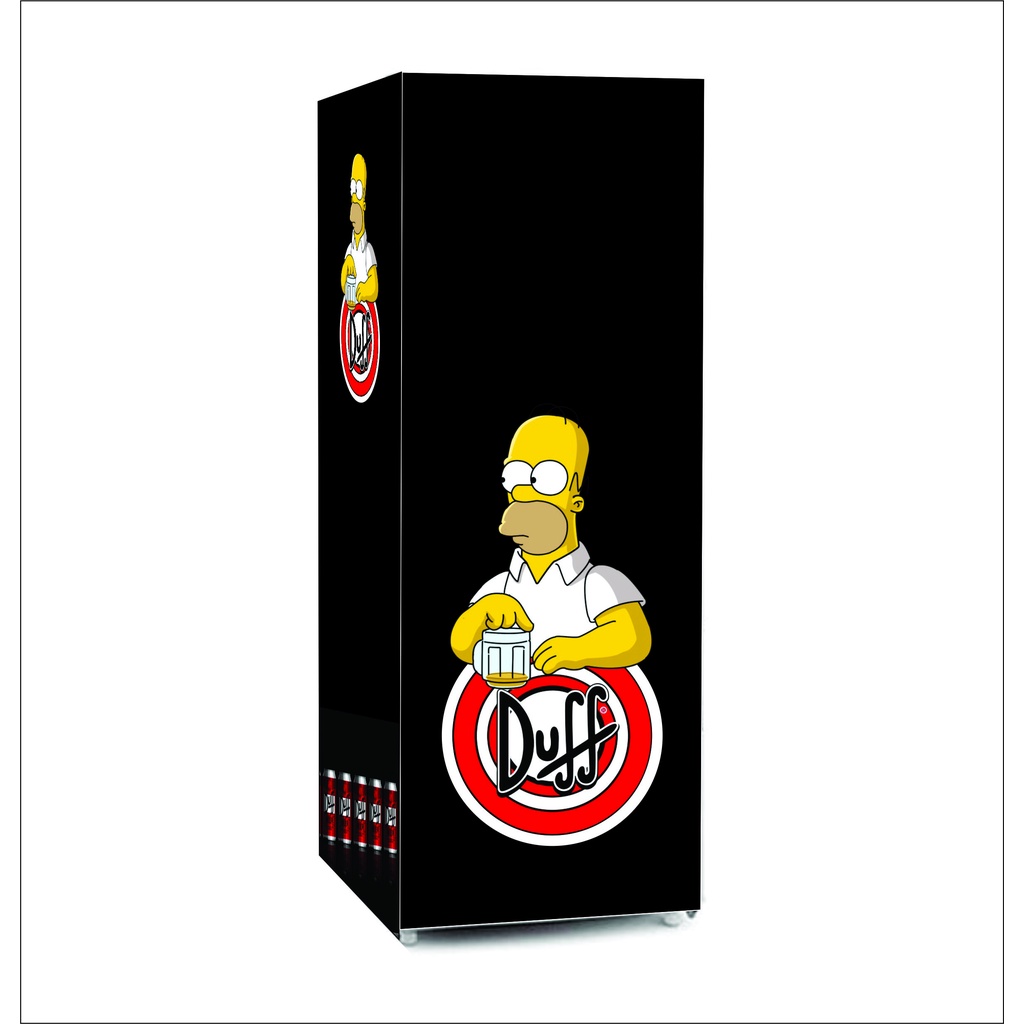 Adesivo plotagem de freezer e geladeira personalizada Hommer Simpsons cerveja