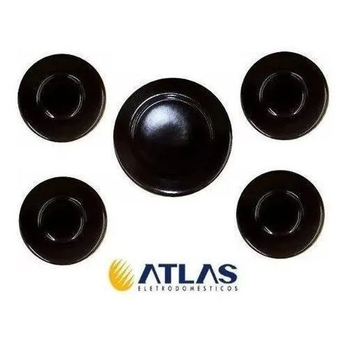 Kit Espalhador Tampas Peças Cooktop Atlas Agile 5 Bocas