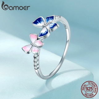 Anel Bamoer 925 Prata Moda Borboleta Joias Presente Para Meninas