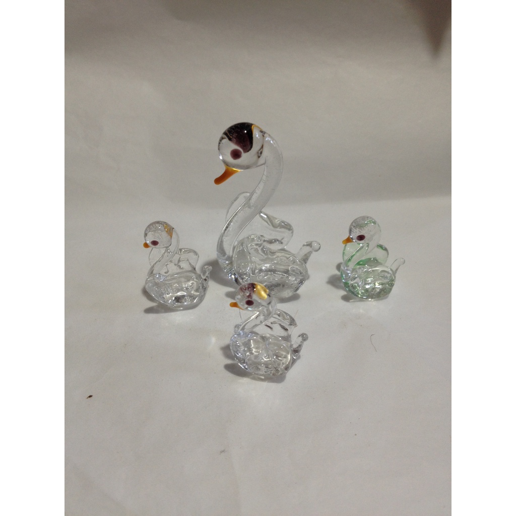 Miniaturas De Cristal Murano Cisne Com Asa Aberta