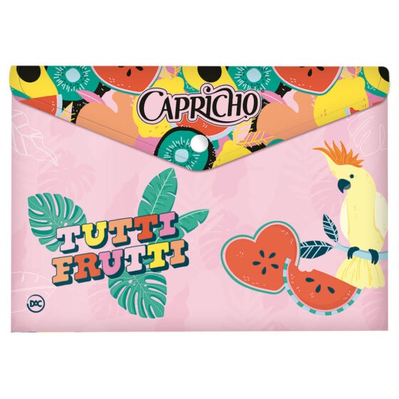 Malote A5 com Botão Capricho Hyper Tropical