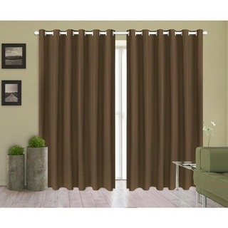 Cortina Corta Luz 2,00m X 1,80m 100% Blackout PVC Tabaco Para Sala Ou Quarto Para Varão Simples