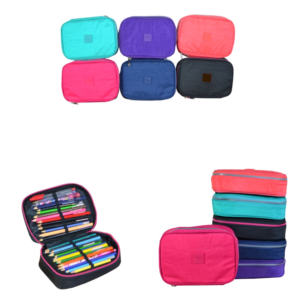 Estojo Box De Nylon 100 Pens Grande Com 2 Divisórias - Yepp
