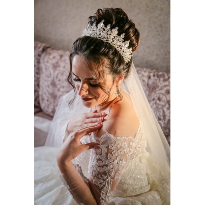 Coroa Tiara Porta Coque  Alta Noiva Casamento Festa 15 anos Penteado Prateado