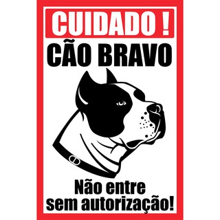 Placa Advertência Cuidado Cão Dono Bravo Portão Aviso Mod.14