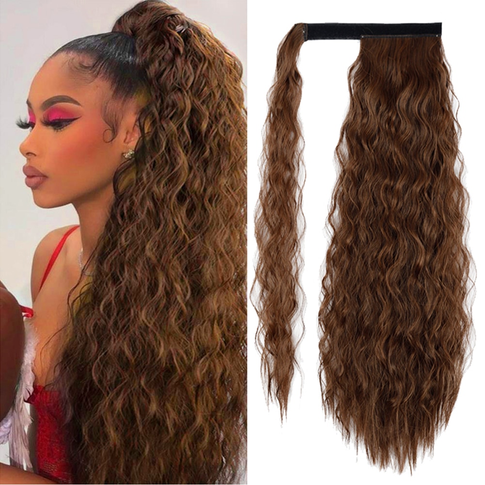 Nadia- Aplique de Cabelo rabo de cavalo cacheado peruca mega hair