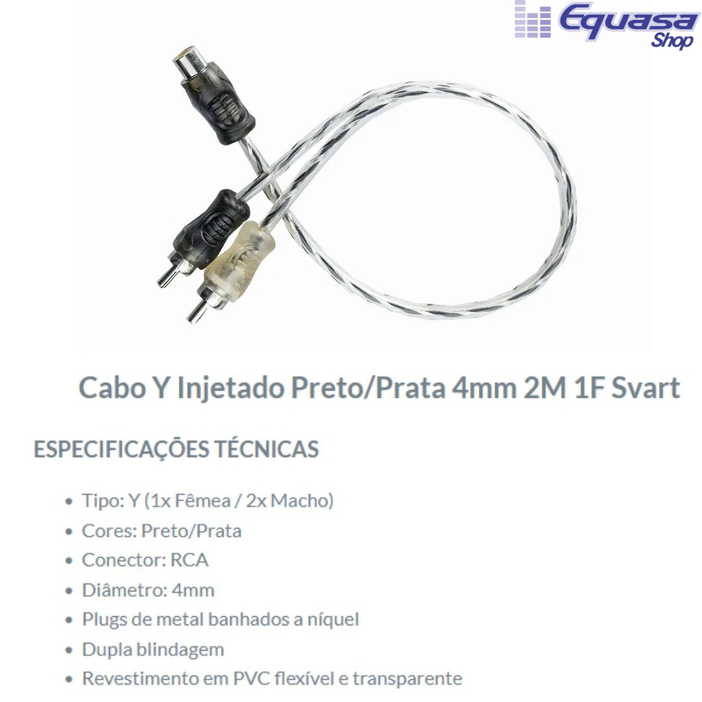 Cabo Rca Y 2 Macho 1 Femea Blindado Flexível