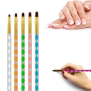 Kit c/5 Pincéis Para Aplicação De Gel Unhas FIBRA GEL Profissionais /BAZAR NAIL