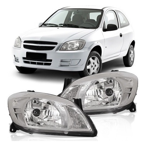 PAR FAROL CELTA 2011 MASCARA CROMADA LADO DIREITO E ESQUERDO em Oferta na Shopee