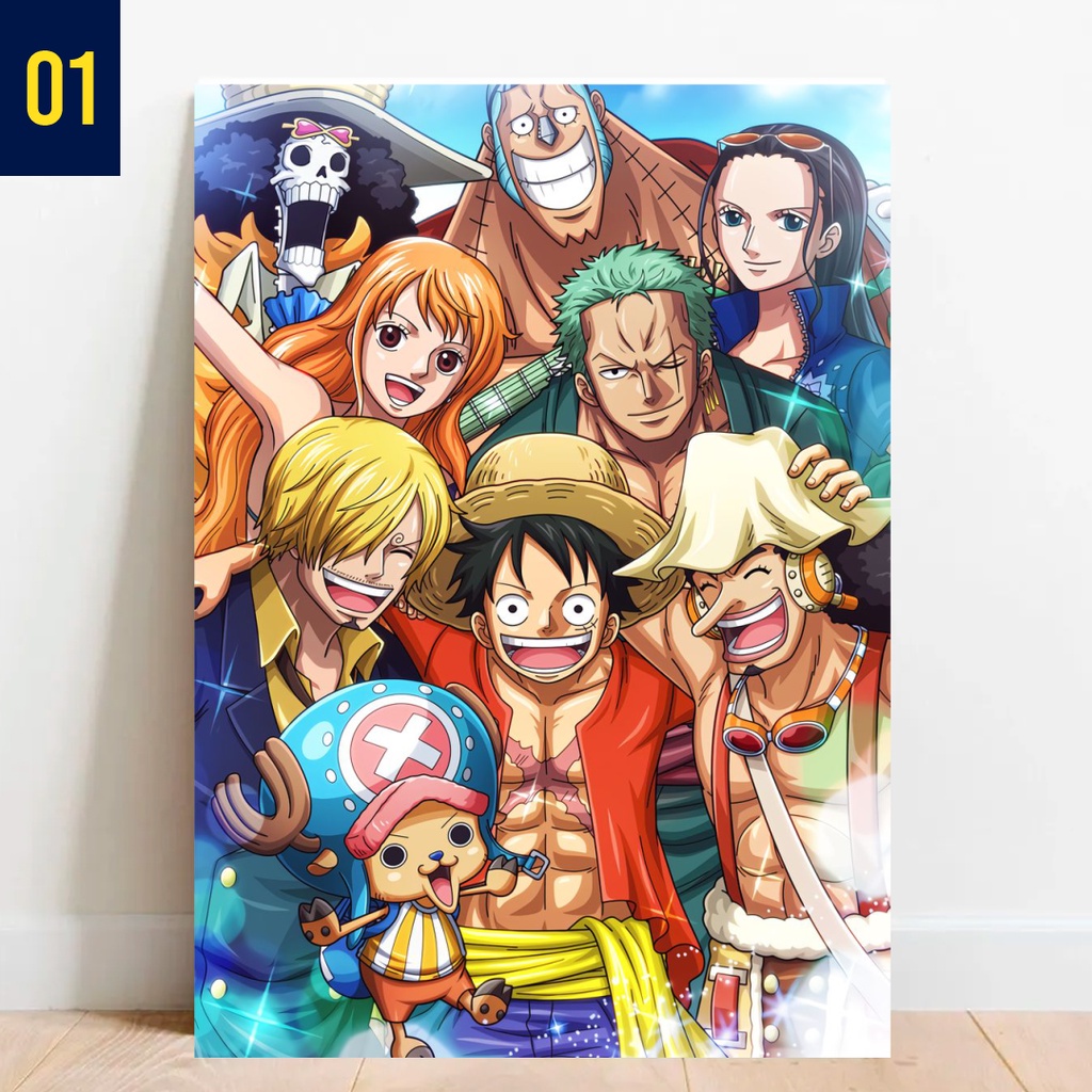 Quadro Mosaico Placa Decorativa Anime One Piece Desenho Modular Wanted Colletion Vintage Infantil Criança Presente Unidade