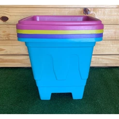 2 Vasos Quadrado 33 x 32 Cm - 18 Litros Coloridos Candy Color Goyama