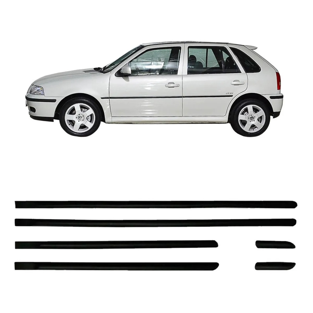 Kit Frisos Laterais Gol G3 E Parati 4 Portas 98 A 01 Preto Modelo Fino
