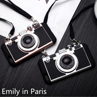 A Emily Em Paris Mesmo Capa De Celular Para Câmera IPhone 14 13 12 Per Max Xs XR X Anti-Impacto Retro Cordão Traseiro O 7 8 Plus