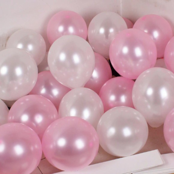 20 Balões cintilantes Cor Rosa e Branco OU Rosa e azul OU Azul Bexigas nº 12 Grande