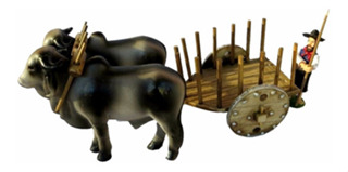 Carro De Boi - Carroça - Boiadeiro - Resina em Oferta na Shopee