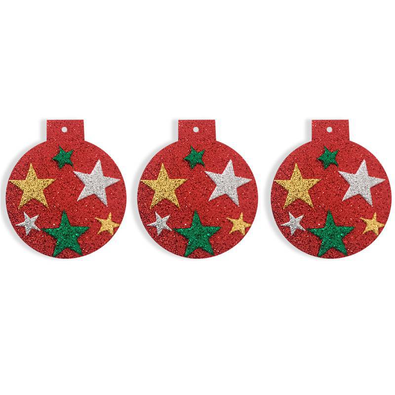 Bola c/ Estrela Decoração p/ Árvore de Natal EVA c/ Glitter - 03 Unidades |  Shopee Brasil