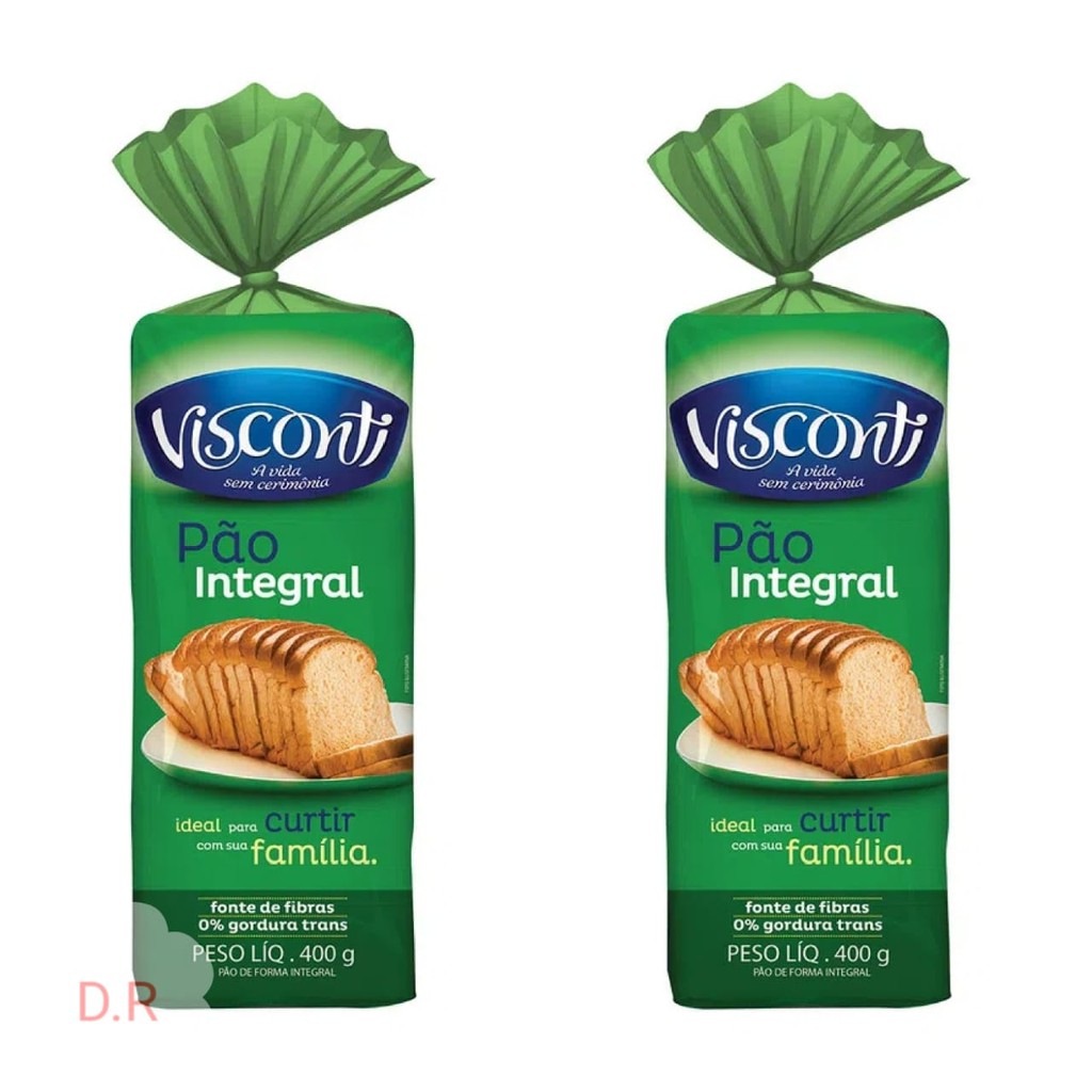 Kit 2 Pão Visconti integral 400 gr