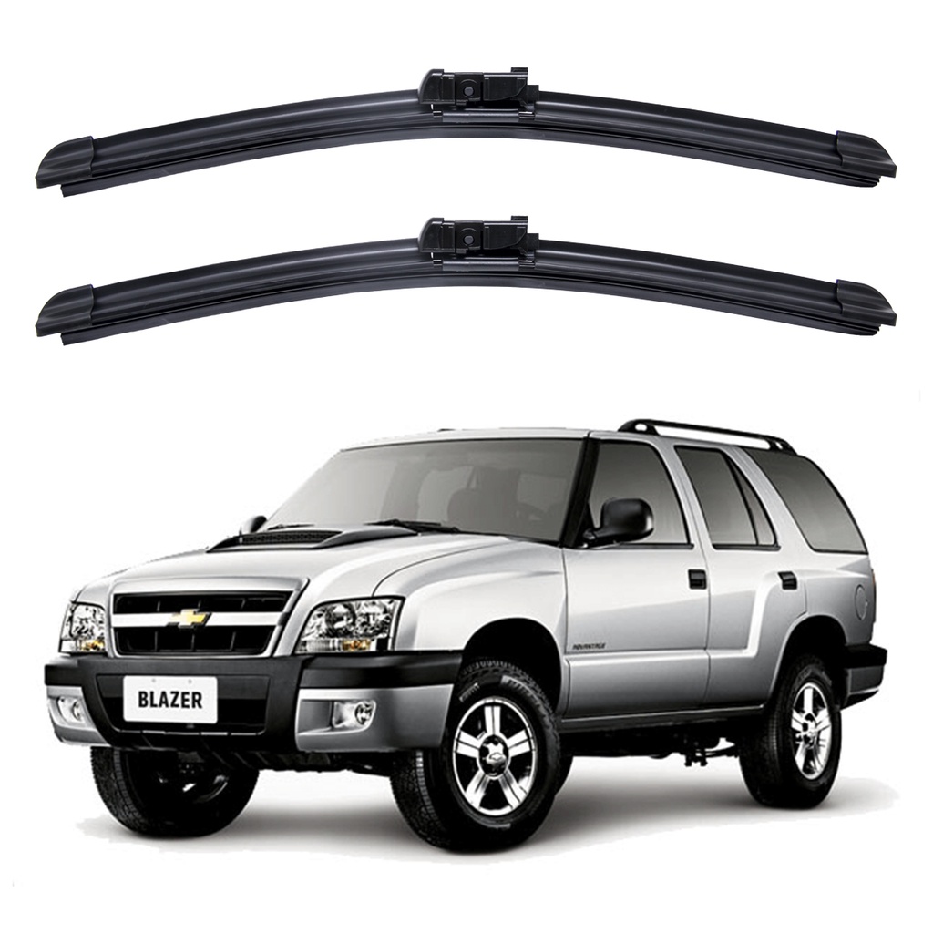 Par Palhetas Limpador Para-brisa Dianteiro GM Chevrolet Blazer 1995 A 2012 Kit