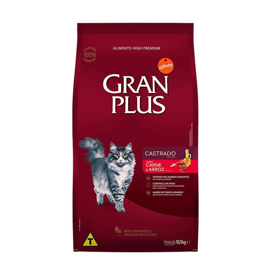 Ração Granplus Gatos Adultos Castrados Carne E Arroz 10,1kg - Pets