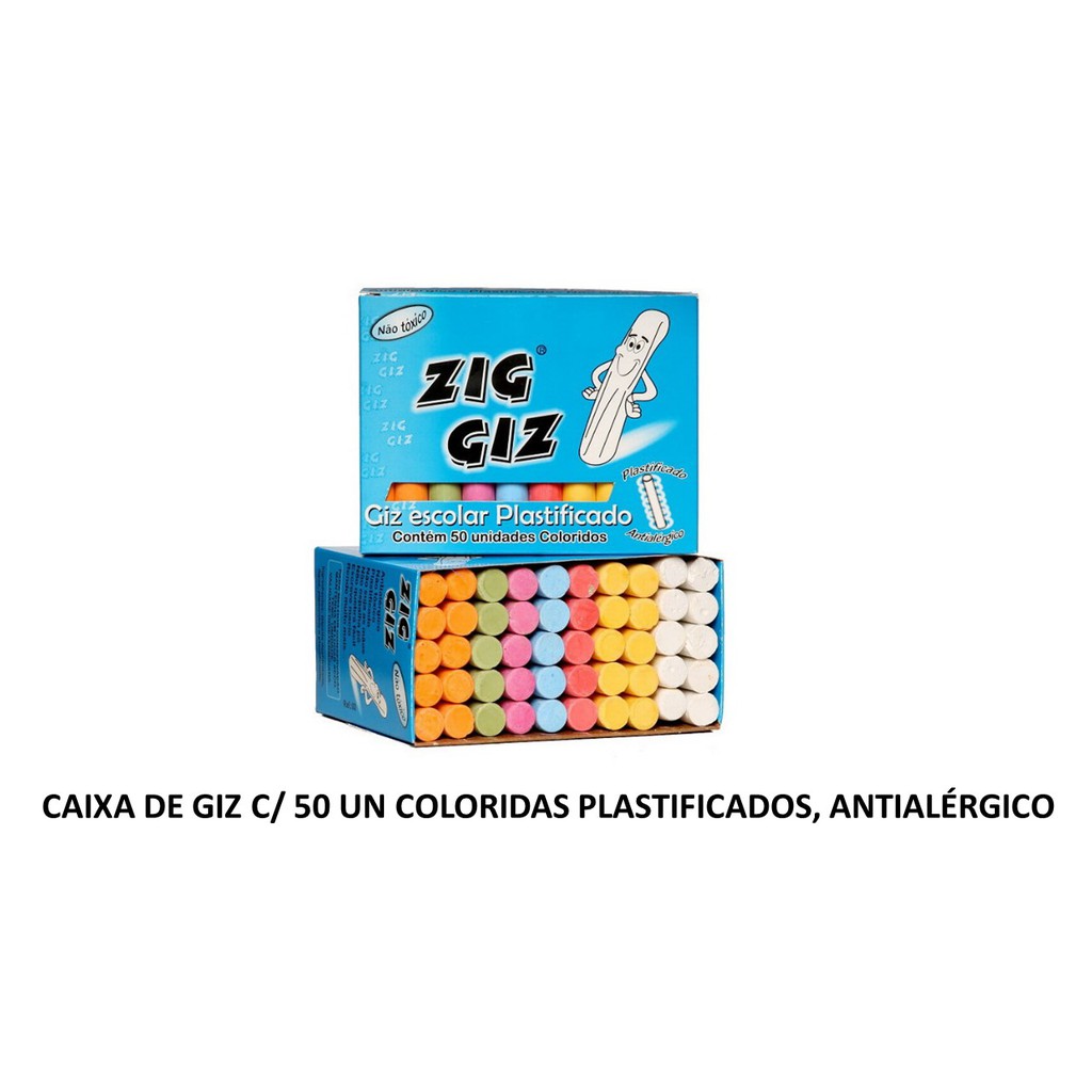 Giz Lousa Colorido Para Quadro Negro Caixa 50 Unidades