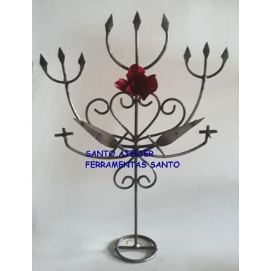 Pomba gira cigana esmeraldas rosa vermelha assentamento ferramenta ponto ferro candomblé umbanda 45 cm
