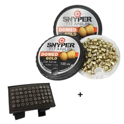 Kit 2 Chumbinho Titanium Domed Gold 5.5mm - Snyper + Porta Chumbo