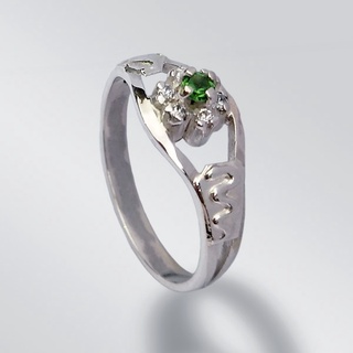 Anel de Formatura Feminino Verde, Anel de Formatura Todos os Cursos em Prata 950