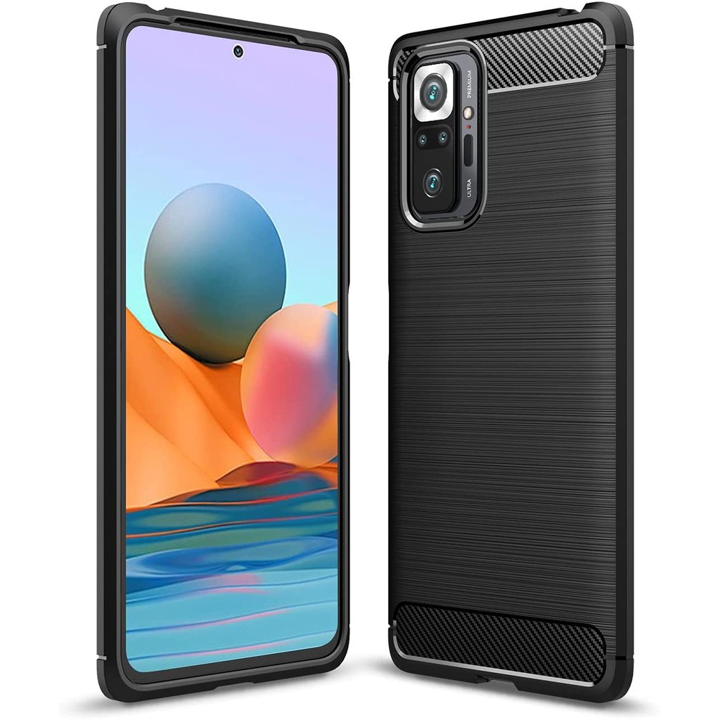 Capa Para Xiaomi Redmi Note 10 Pro 4G / Note 10 Pro Max 4G (Tela 6.67) Carbon Fiber Leve Fina Maleável