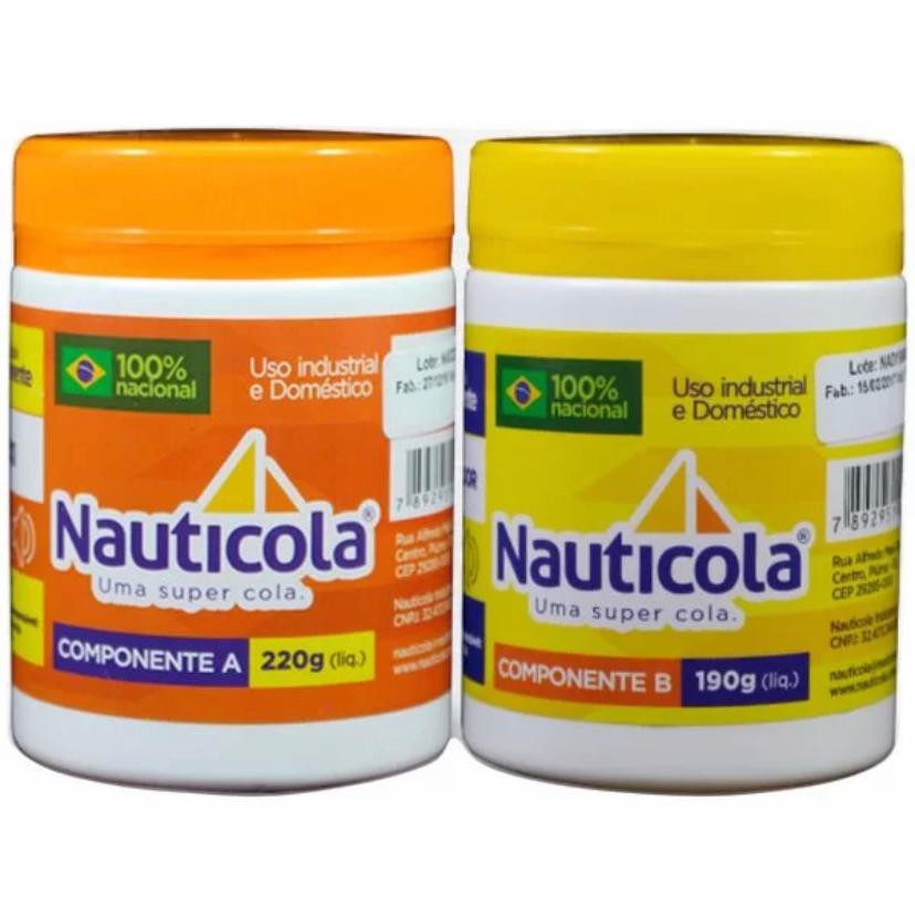 Nauticola Adesivo Epoxi Super Cola Impermeavel 410g - 0,41kg Estilo A+B Resina Forte